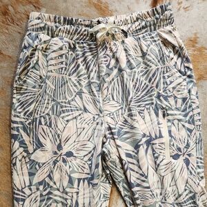 FEAT Tropical Floral Drawstring Jogger Pants - Bl